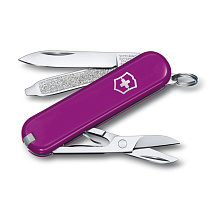 Нож-брелок VICTORINOX Classic SD Colors Tasty Grape, 58 мм, 7 функций, фиолетовый