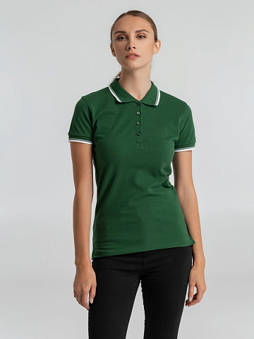 Рубашка поло женская Practice Women 270, зеленая с белым - рис 4.
