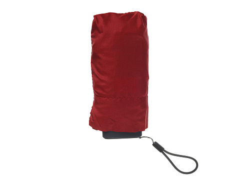 Зонт складной женский TORBER, механика, 5 сложений, красный, каркас алюминий, эпонж, пластиковая ручка, диаметр 91 см - рис 8.