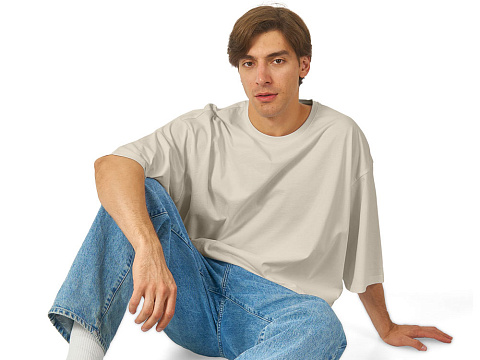 Футболка Berlin к/р оверсайз, 100% хлопок, 180гр, бежевый - рис 4.