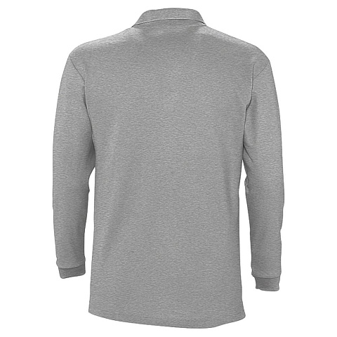 Рубашка поло мужская с длинным рукавом Winter II 210 серый меланж - рис 3.
