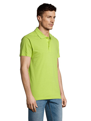 Рубашка поло мужская Summer 170, зеленое яблоко - рис 6.
