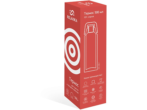 Термос Relaxika 101 (0,5 литра), красный (без лого) - рис 12.