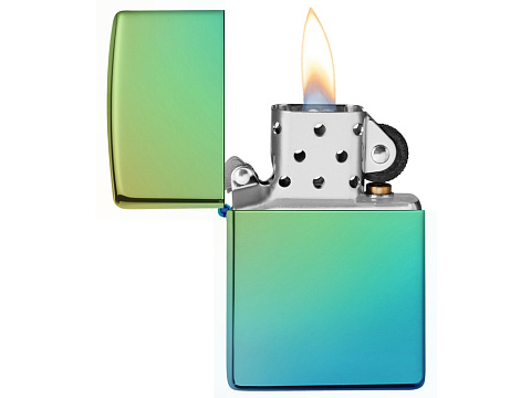 Зажигалка ZIPPO Classic с покрытием High Polish Teal, латунь/сталь, зелёная, глянцевая, 38x13x57 мм - рис 5.