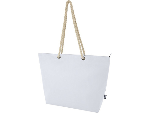 Panama пляжная эко-сумка-холодильник из переработанного материала, с ручками-шнурками 23L, белый