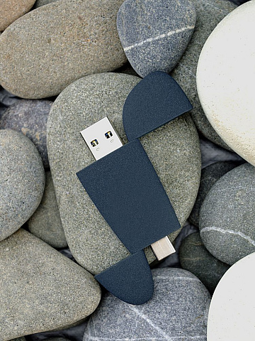 Флешка Pebble Type-C, USB 3.0, серо-синяя, 32 Гб - рис 7.