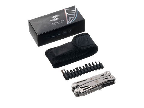 Мультитул Stinger, 106 мм, 15 функций, сталь, серебристый, в комплекте нейлоновый чехол - рис 6.