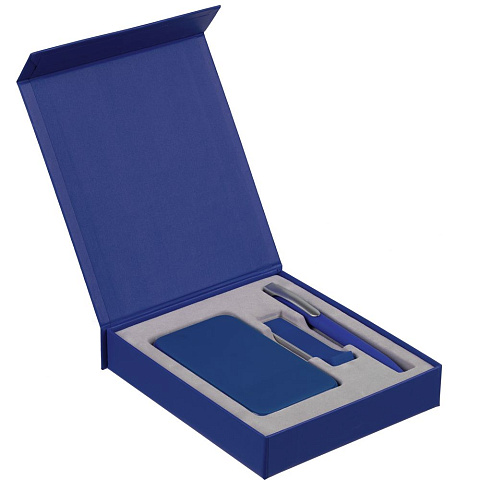 Коробка Latern для аккумулятора 5000 мАч, флешки и ручки, синяя - рис 4.