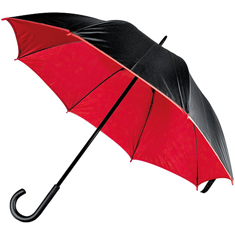 Зонт-трость Downtown, черный с красным - рис 2.