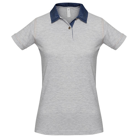 Рубашка поло женская DNM Forward серый меланж - рис 2.