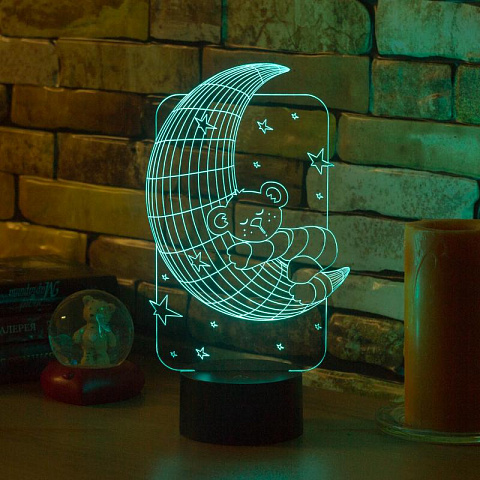 3D лампа Медвежонок на Луне - рис 5.