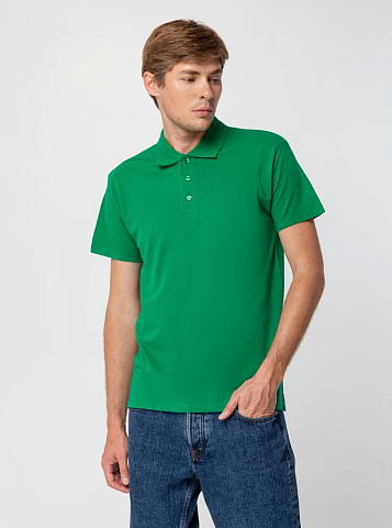 Рубашка поло мужская Summer 170, ярко-зеленая - рис 6.