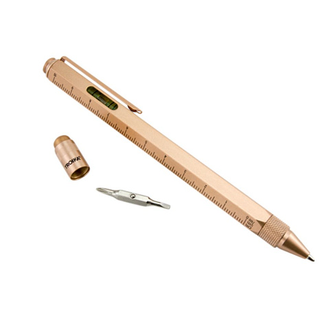 Ручка шариковая Construction, мультиинструмент, розовое золото - рис 4.