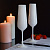 Набор бокалов для шампанского из белого стекла (2 шт) - миниатюра