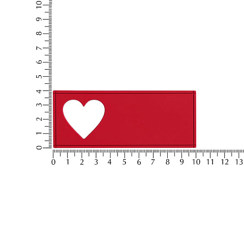 Лейбл из ПВХ с вырубкой «Сердце», красный - рис 4.