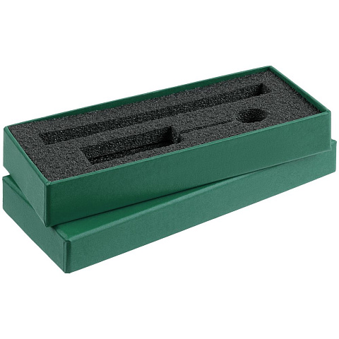 Коробка Notes с ложементом для ручки и флешки, зеленая - рис 3.