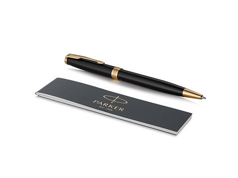 Ручка шариковая Parker Sonnet Core Black Lacquer GT, черный/золотистый - рис 3.