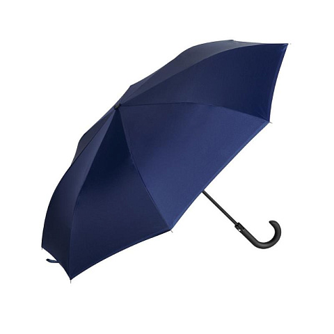 Зонт наоборот трость Flower синий - рис 9.