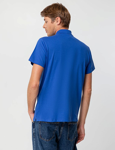 Рубашка поло мужская Summer 170, ярко-синяя (royal) - рис 7.