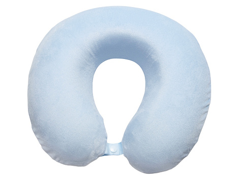 Подушка Basic из микрофибры с эффектом памяти U-shape, небесно голубой NEW - рис 2.