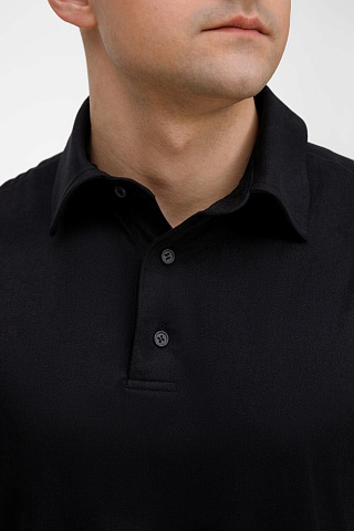 Рубашка поло унисекс Senti, черная - рис 6.