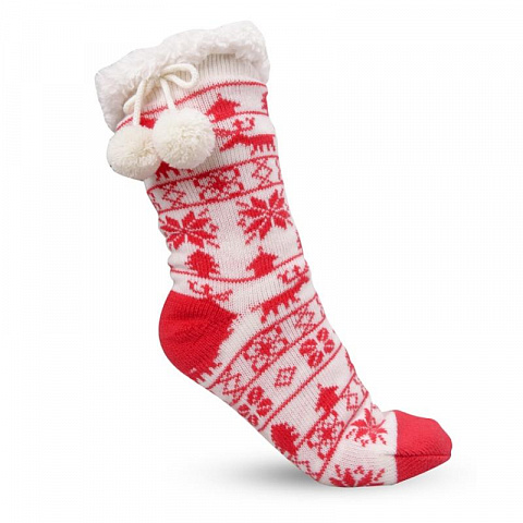Новогодние носки-тапки (красные) - рис 3.