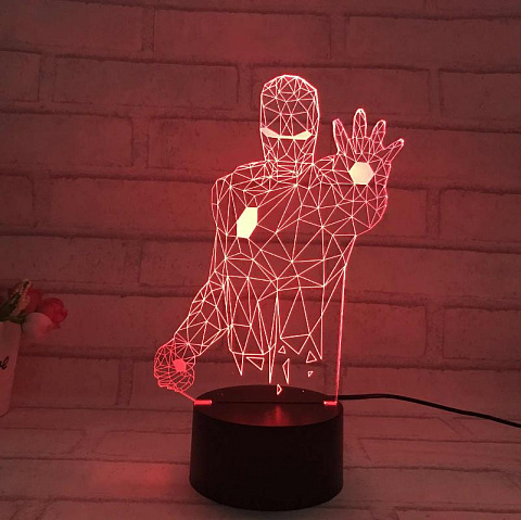 3D светильник Железный человек - рис 2.