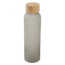 Lume бутылка из матового содово-известкового стекла объемом 500 мл с бамбуковой крышкой - Серый