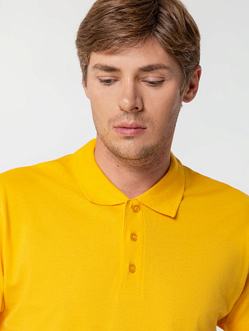 Рубашка поло мужская Summer 170, желтая - рис 8.