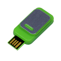 USB-флешка промо на 8 Гб прямоугольной формы, выдвижной механизм, зеленый