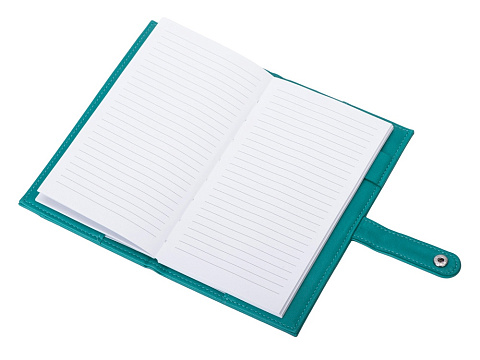 Блокнот-кошелек с сменным блоком А6 Wall Street, 64 листа, бирюзовый - рис 3.