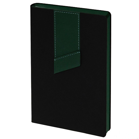 Ежедневник Bookmark, недатированный, черный с зеленым