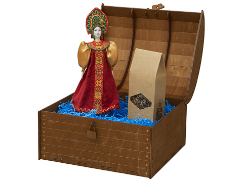 Подарочный набор: кукла фарфоровая, чай Малина с мятой, красный - рис 4.