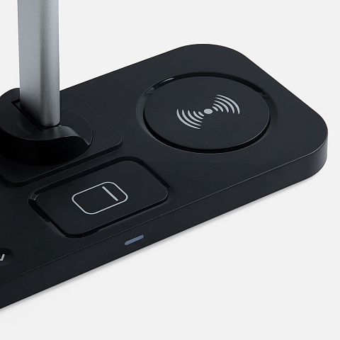 Настольная лампа с беспроводной зарядкой Power Light, черная - рис 7.