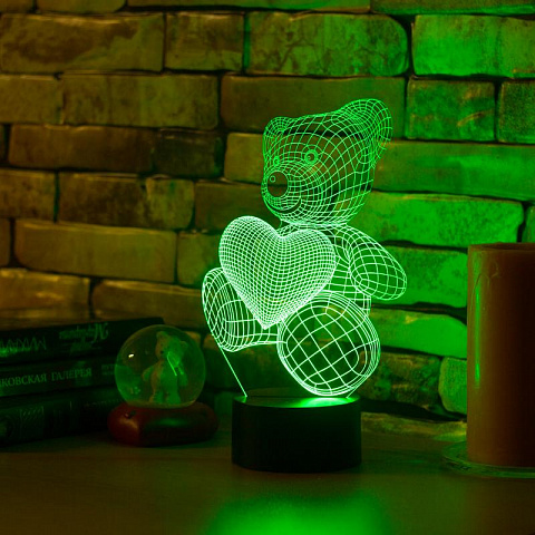 3D лампа Влюбленный медвежонок - рис 2.