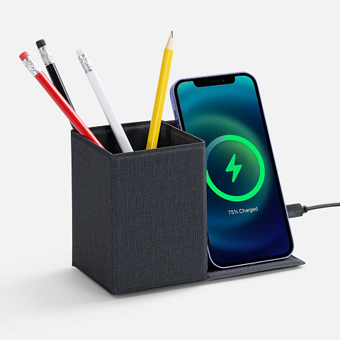 Складной органайзер с беспроводной зарядкой Midstream ver.2, серый - рис 2.