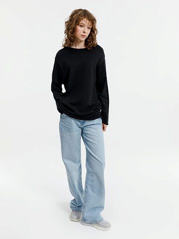 Лонгслив унисекс Siluetti Fuori, черный - рис 6.