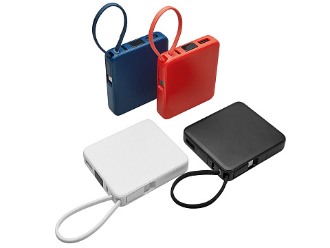 Внешний аккумулятор со встроенным кабелем USB-C Дэнси, 5000 мАч, темно-синий - рис 7.