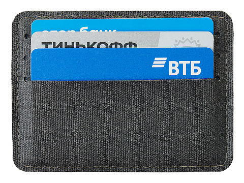 Подарочный набор Consul: обложка для паспорта и картхолдер, серый - рис 5.