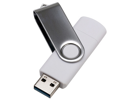 USB3.0/USB Type-C флешка на 32 Гб Квебек C, белый - рис 2.