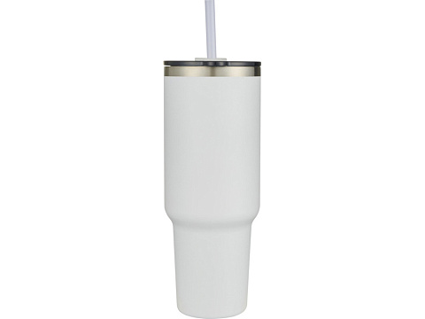 Sydney медная кружка с двойными стенками, сертифицированная согласно RCS, с вакуумной изоляцией и соломинкой, 1200 мл - Белый - рис 2.