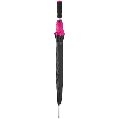 Зонт-трость Highlight, черный с розовым - рис 4.