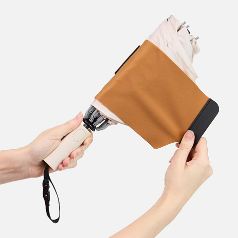 Зонт обратного сложения Easyroll, бежевый - рис 7.