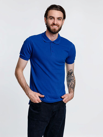Рубашка поло мужская Adam, ярко-синяя - рис 6.