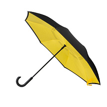 Зонт трость наоборот Flower желтый