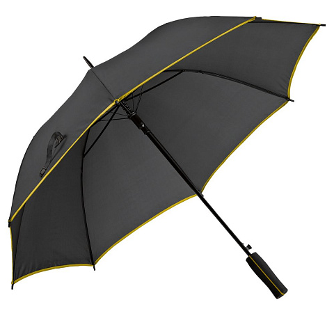Зонт-трость Jenna, черный с желтым - рис 2.
