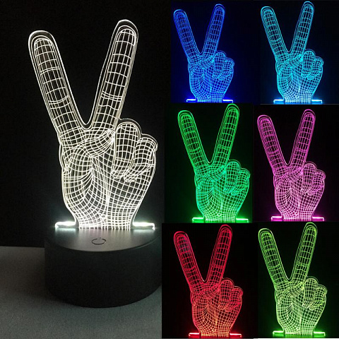 3D лампа "Peace" - рис 2.
