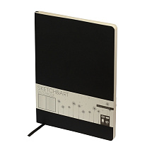 Скетчбук Sketch & Art в мягком переплете 179х250 мм, 80 л. бежевой бумаги 100 гр., черный