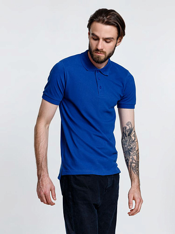 Рубашка поло мужская Adam, ярко-синяя - рис 7.