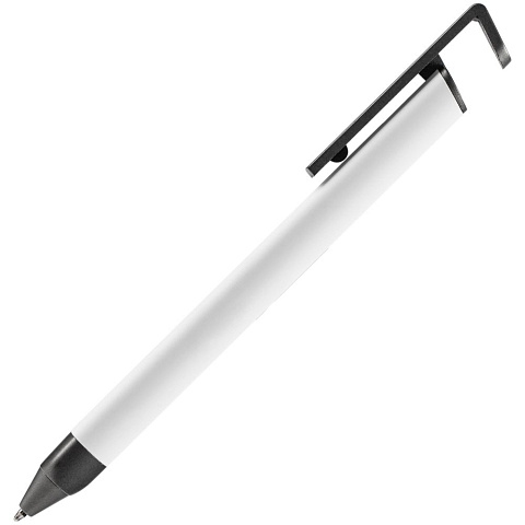 Ручка шариковая Standic с подставкой для телефона, белая - рис 3.